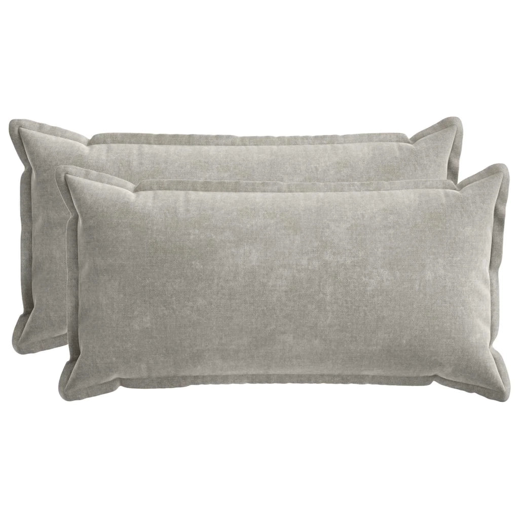 Federa 2 pz HOUTEN Grigio Chiaro 40 x 80 cm Tessuto Chenille 918226