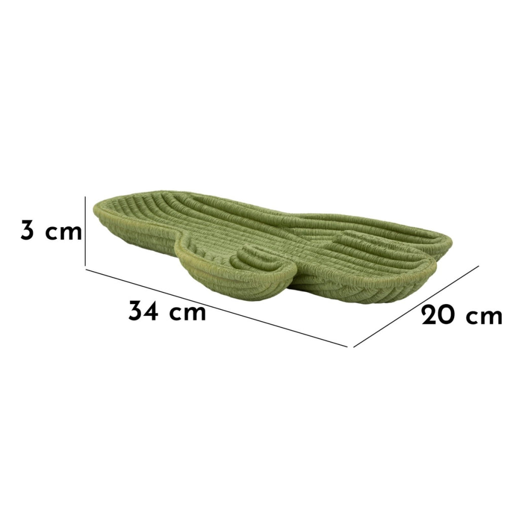 Vassoio Cactus, Verde, Poliresina, 34x3x20 cm