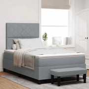 Letto a molle con testiera Grigio chiaro 120 x 190 cm Tessuto 3344128