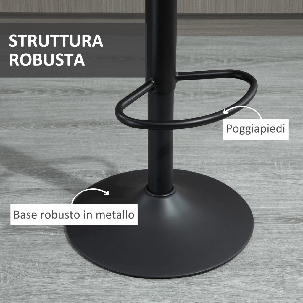 Sgabelli da Bar con Schienale e Altezza Regolabile ¨C Zephmum ¨C Grigio