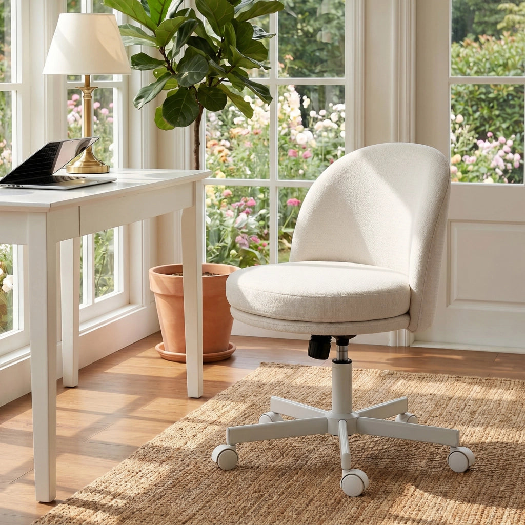 Sedia da ufficio regolabile in altezza con funzione basculante ¨C Minimal ¨C crema