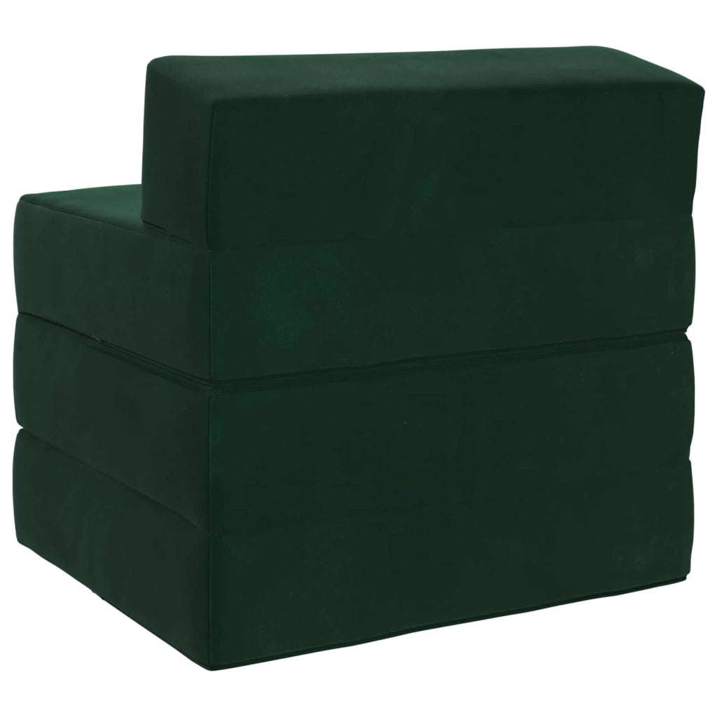 Divano Letto Pieghevole Verde Scuro 200 x 70 x 15 cm Velluto 900009