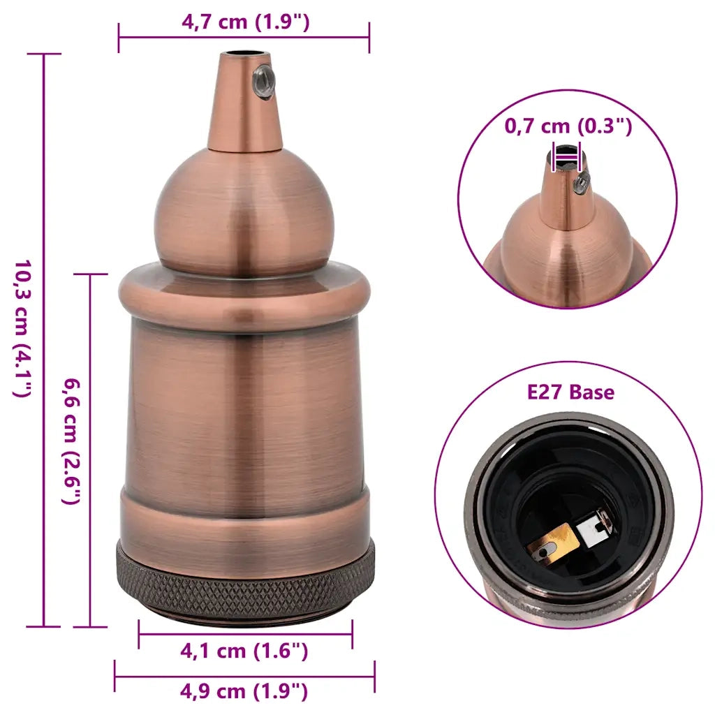 Portalampade 2 pz Rosso Bronzo E27 4106539