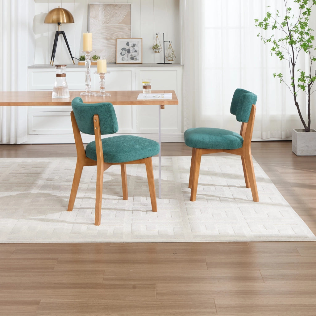 Sedia da pranzo 54.5x47x77 cm imbottita ergonomica in legno verde