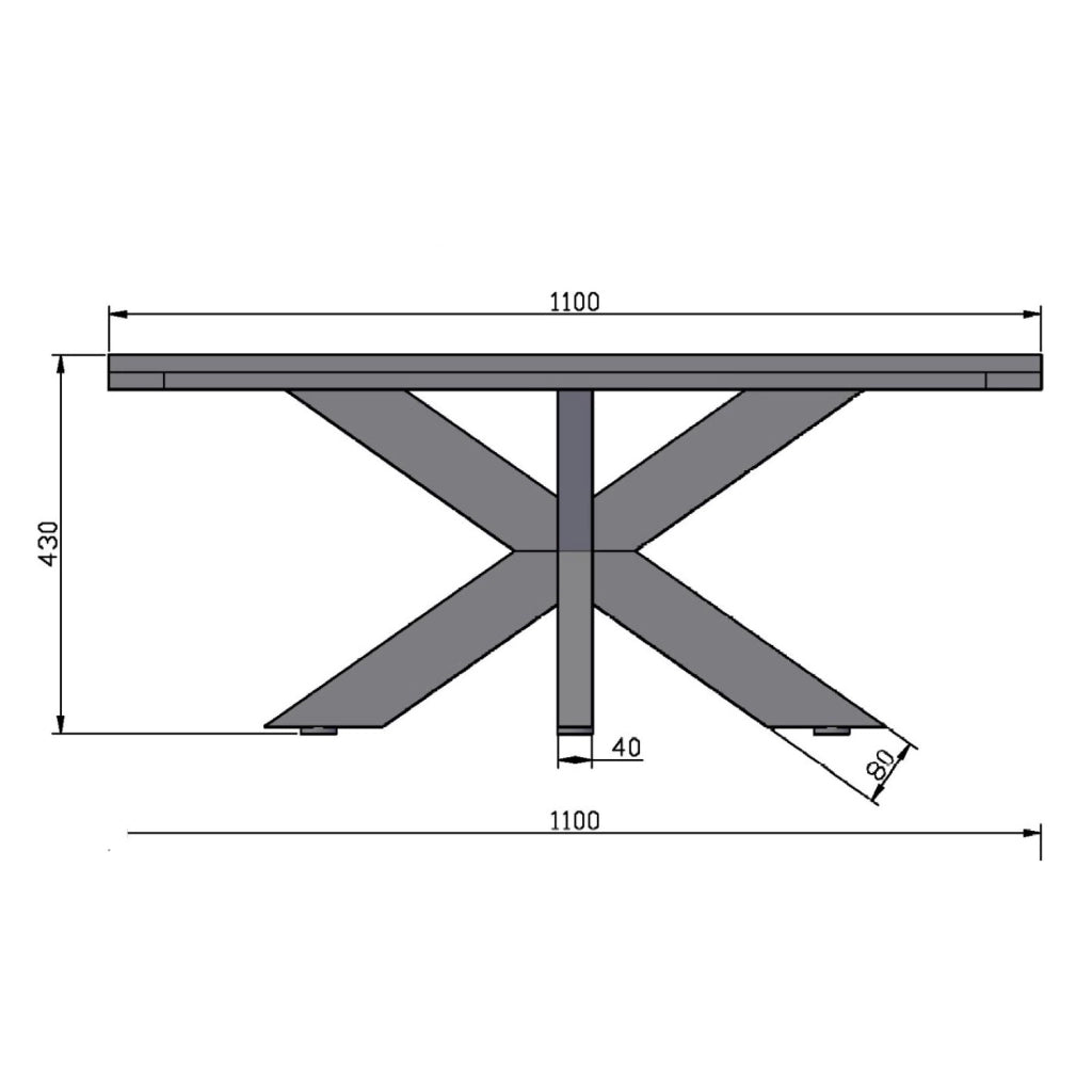 Tavolino da caffè CONNECT - gamba SPYDER 40x80