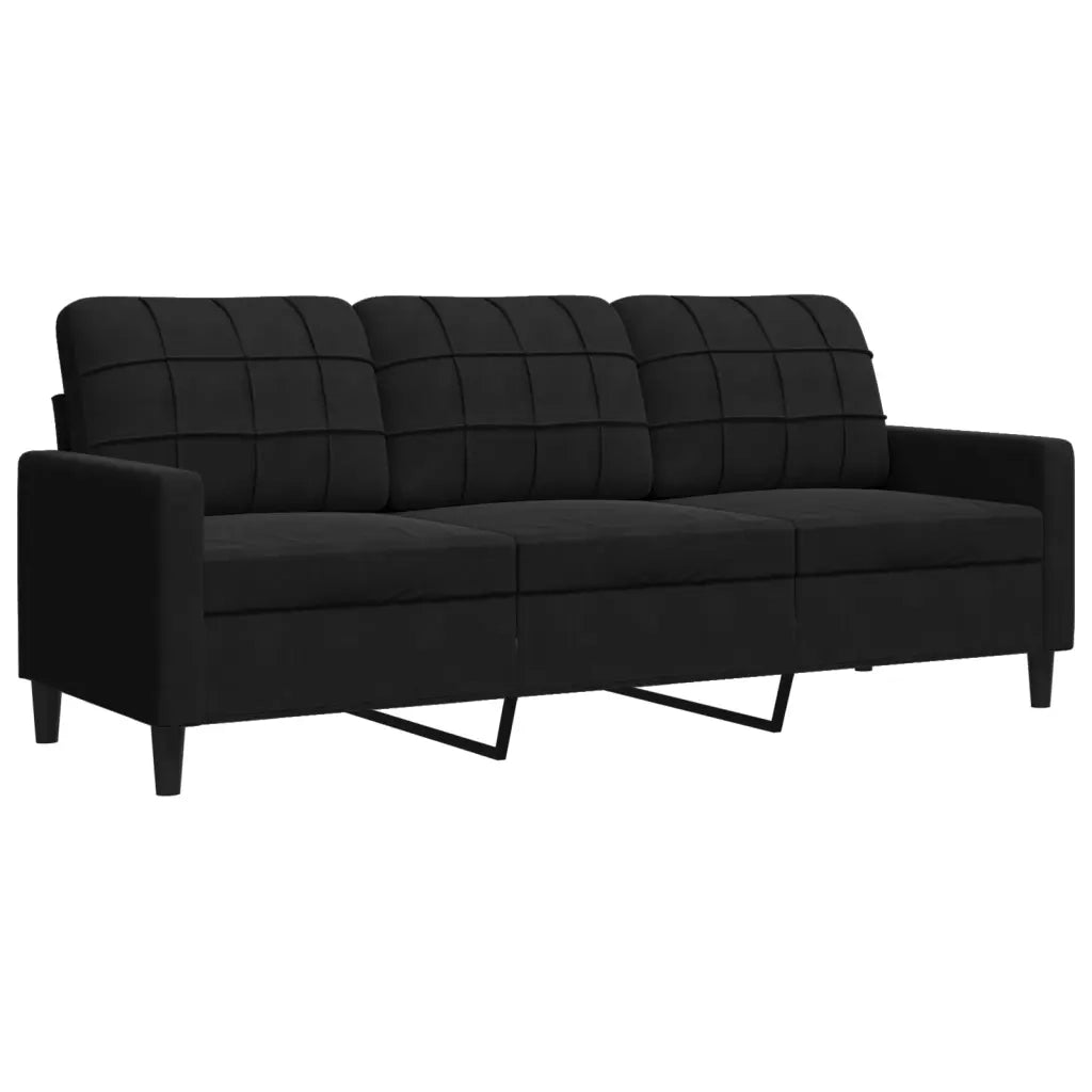 Set di Divani 2 pz con Cuscini e Rinforzi Nero in Velluto 3278416