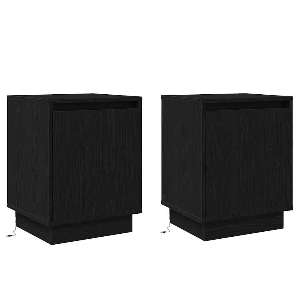 Armadio da Notte 2 pcs Rovere Nero 39 x 34,5 x 50 cm 869597
