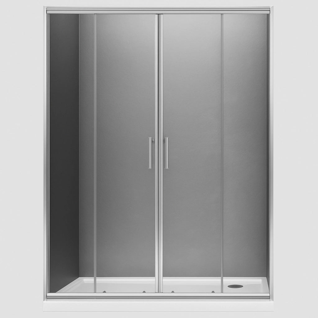 Porta doccia scorrevole slide4 per nicchia quattro ante cristallo trasparente *** misure 190-196 x h190 cm trasparent...
