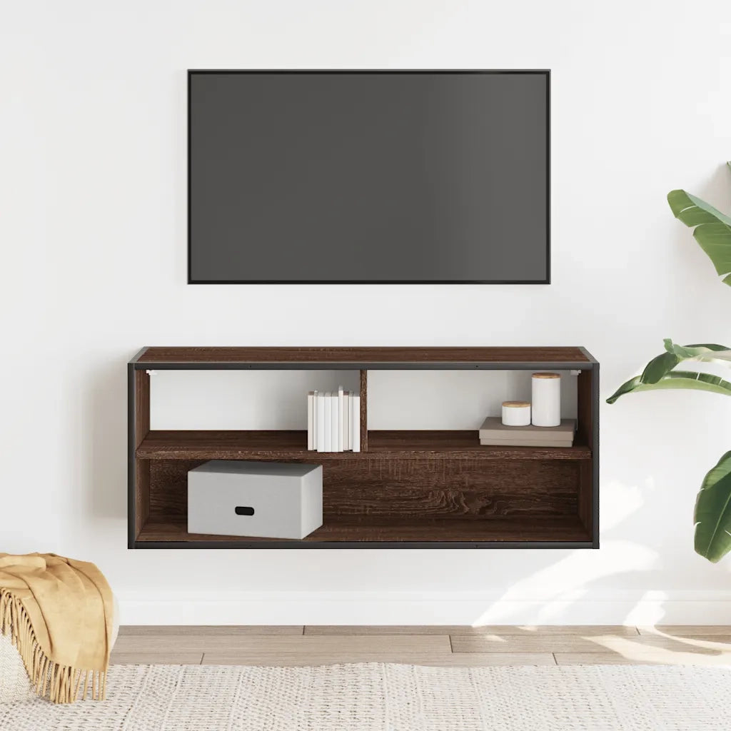 Mobile TV | Armadietto TV | Mobile Porta TV Rovere Marrone 100x31x39,5 cm in Truciolato e Metallo