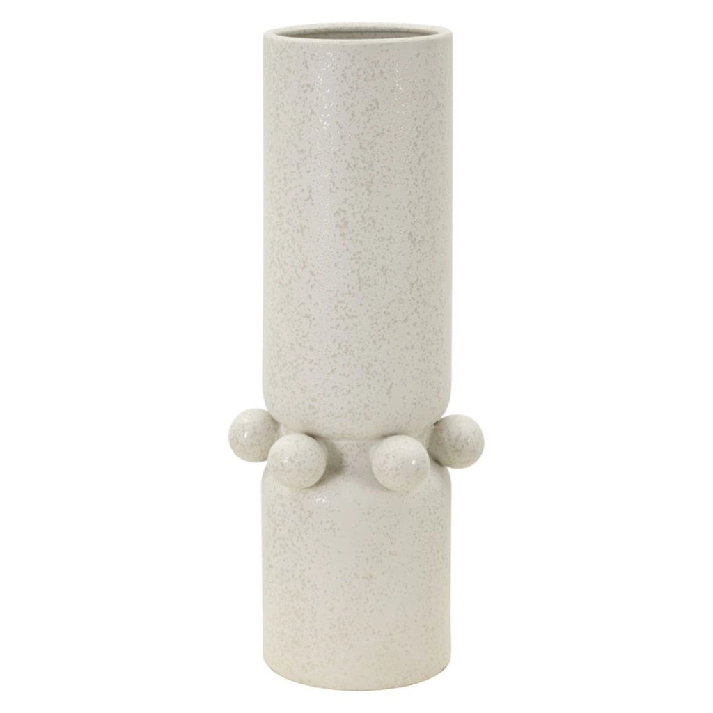 Vaso Decorativo VKH638, Beige, Ceramica, 15,5x15,5x41 cm