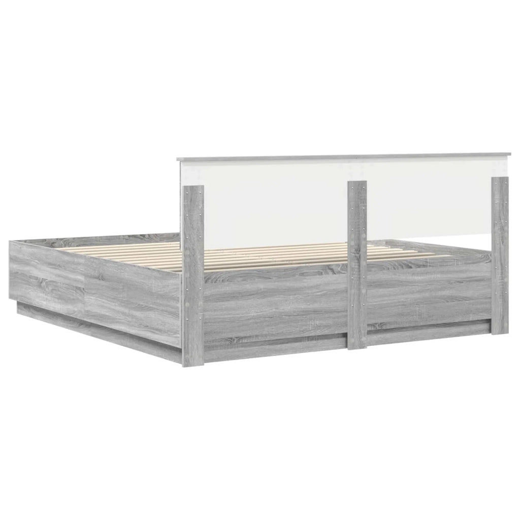 Struttura del letto con testiera Grigio Sonoma 180 x 200 cm 3408143