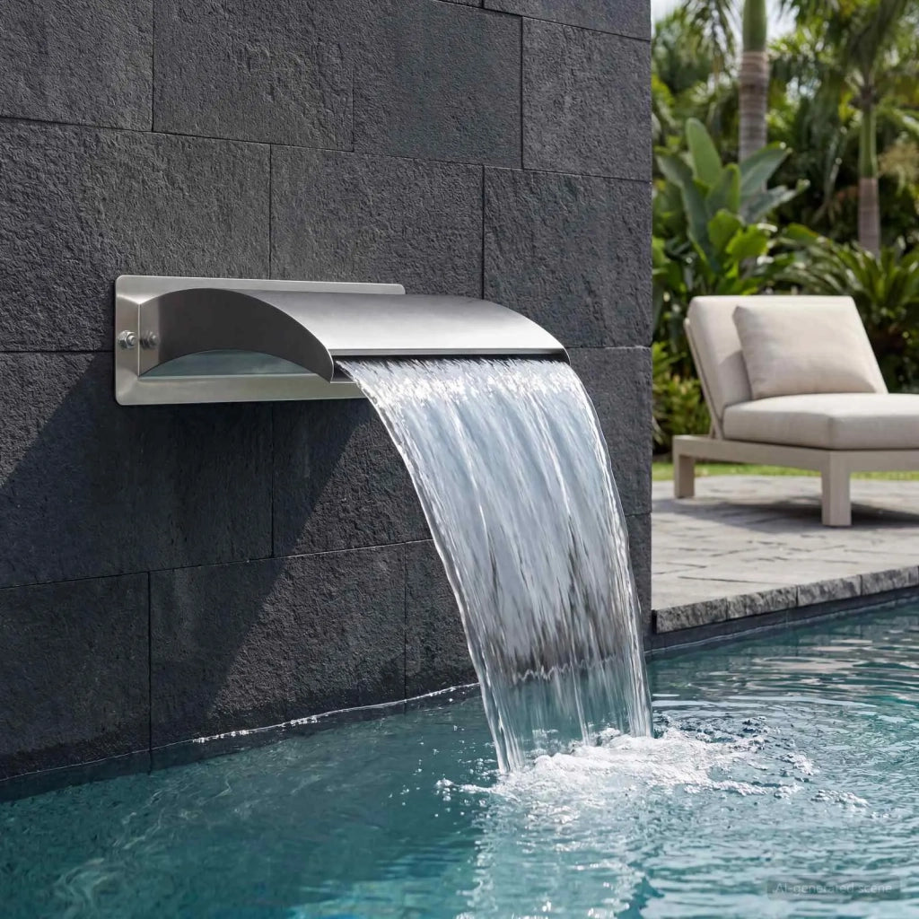 Cascata da Piscina con Luce LED Acciaio Inox 304 42040592