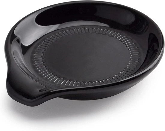 Supporto per cucchiai ceramici, accessorio da cucina, supporto per cucchiai termoresistente - Nero