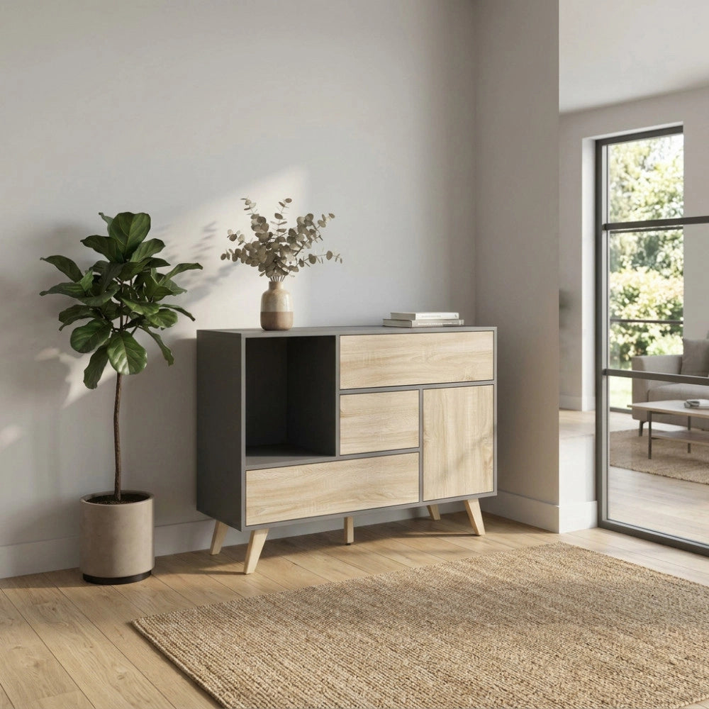 MOBILE EMORY GRIGIO E NATURALE