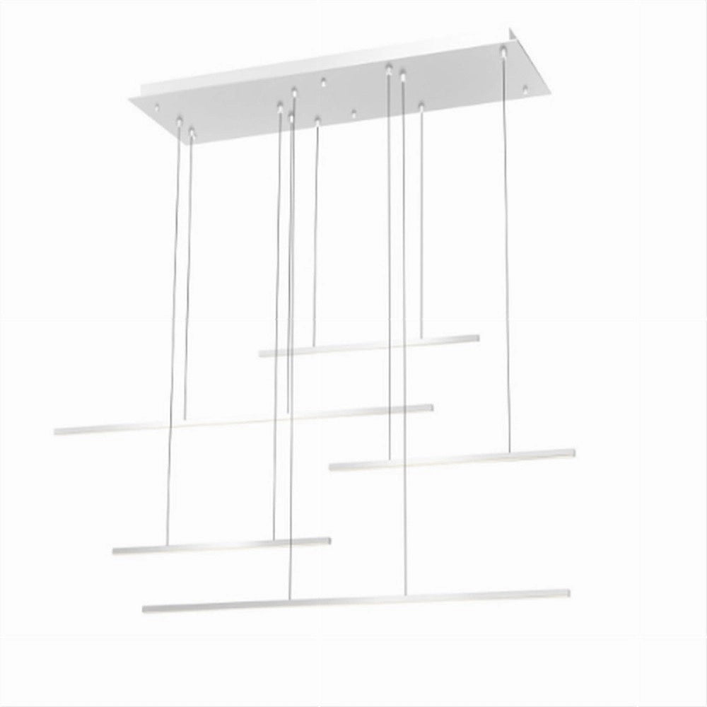 Trade Shop - Lampadario A Sospensione 38w A Led Design Minimal 3 Colorazione Di Luce Lp-43-3c - Bianco