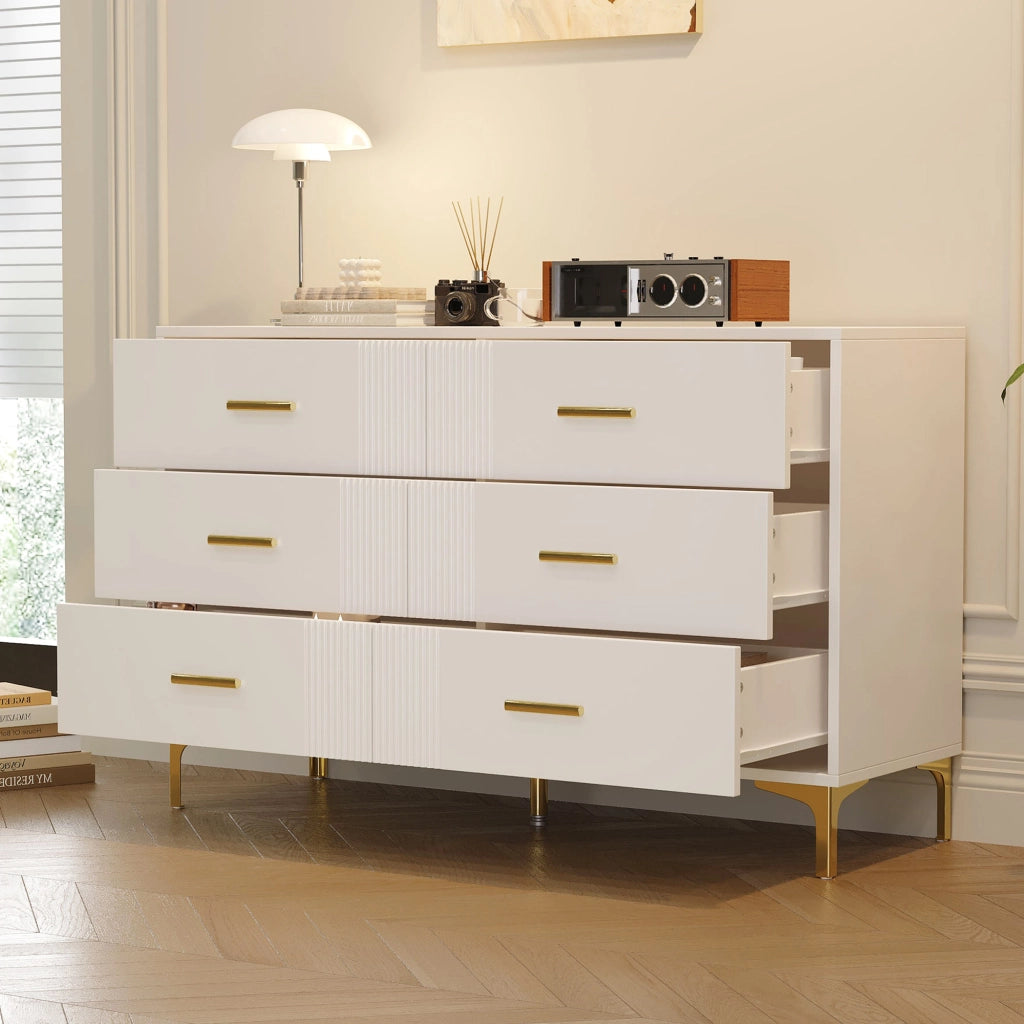 COMÒ 6 Cassetti 120x40x76 cm MDF Bianco