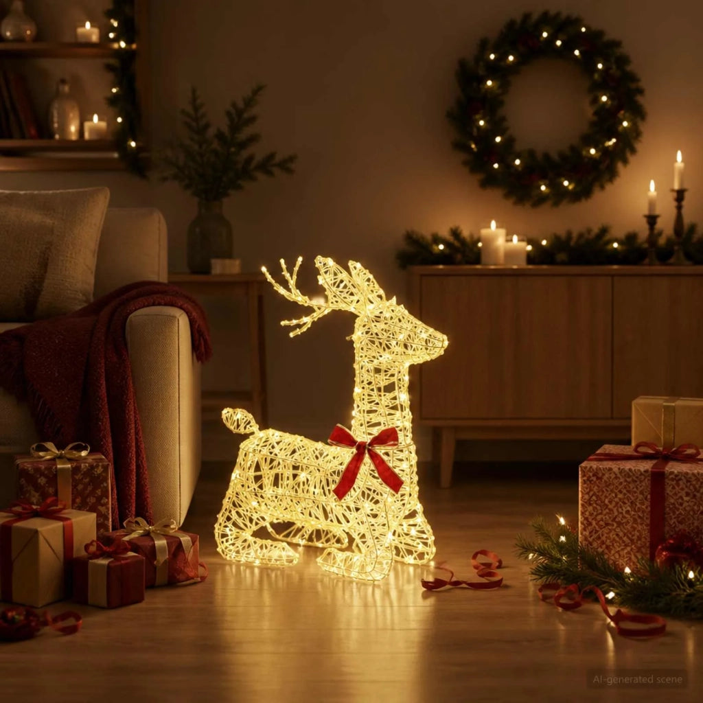 Renna di Natale 3D LOVIISA 140 LED Bianco caldo 55 x 22 x 63 cm 42049653
