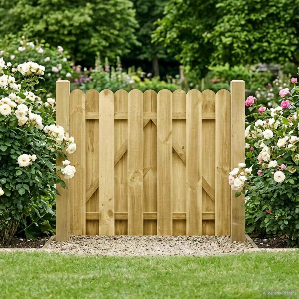 Cancello da giardino 100 x 100 cm Legno Massello di Pino Verde 42048113