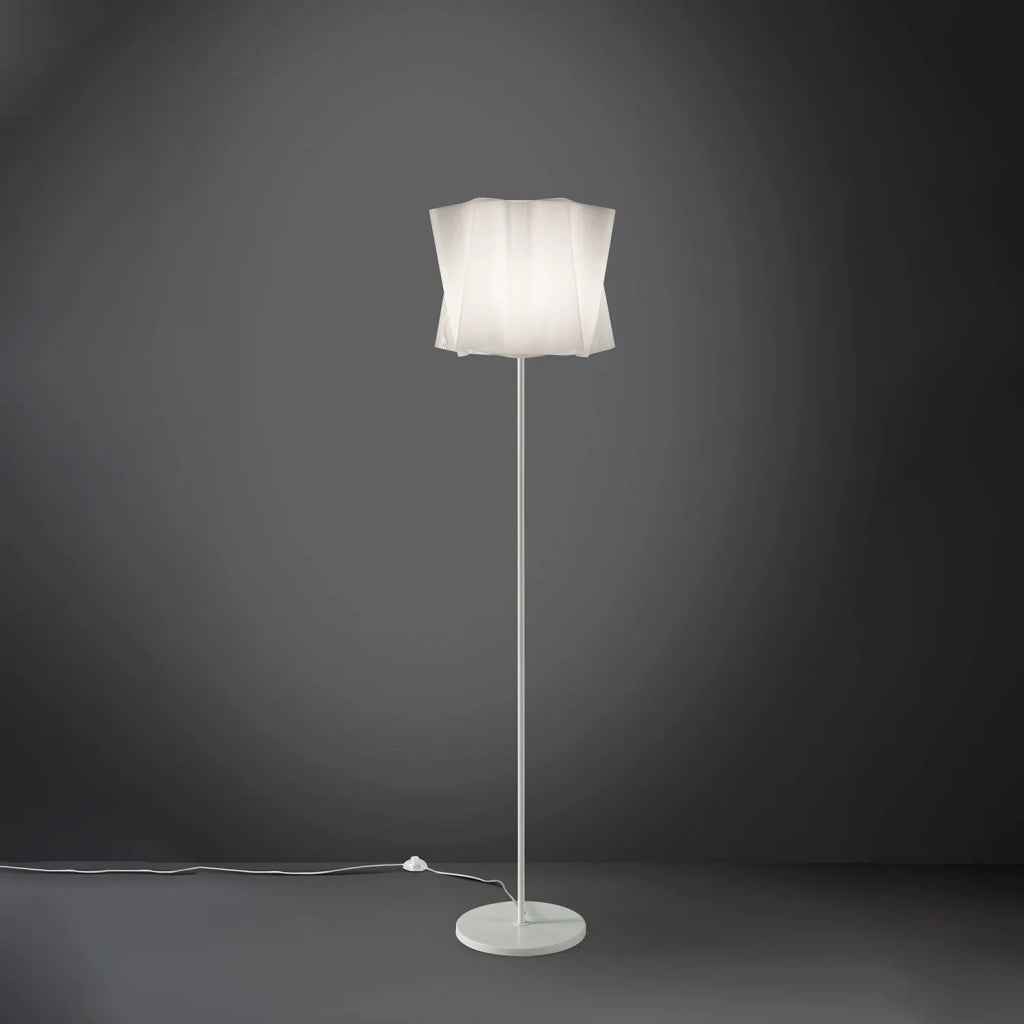 Piantana Moderna Folio Polilux ® Bianco E Metallo 1 Luce E27