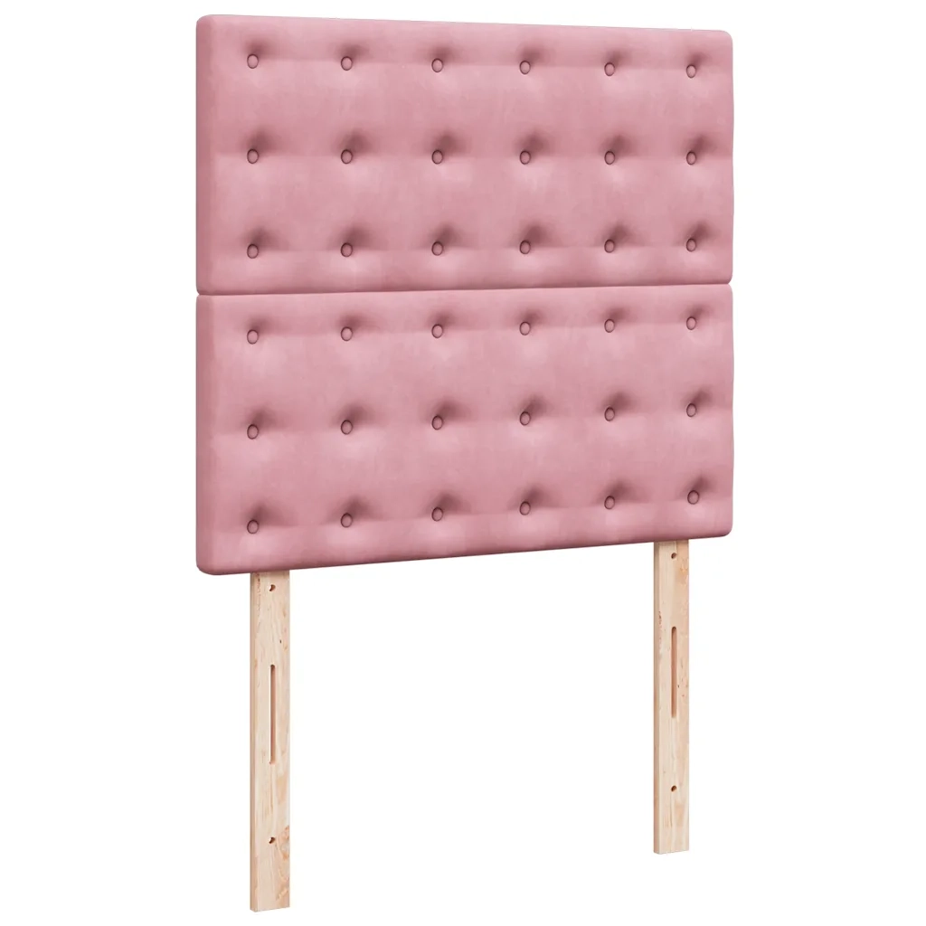 Giroletto a Molle con Materasso Rosa 100x200 cm in Velluto 3292279