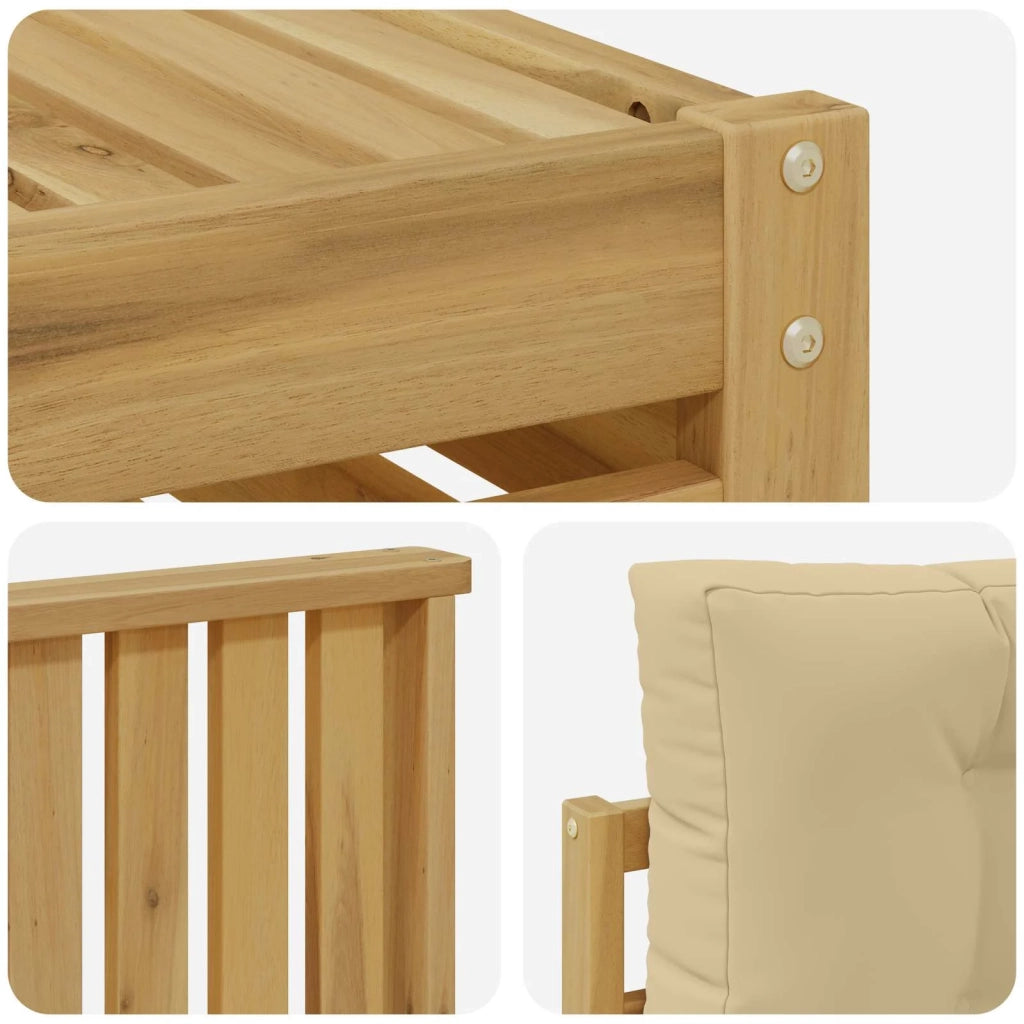 Set di divani da esterno 7 pz Bianco e Beige 3390123