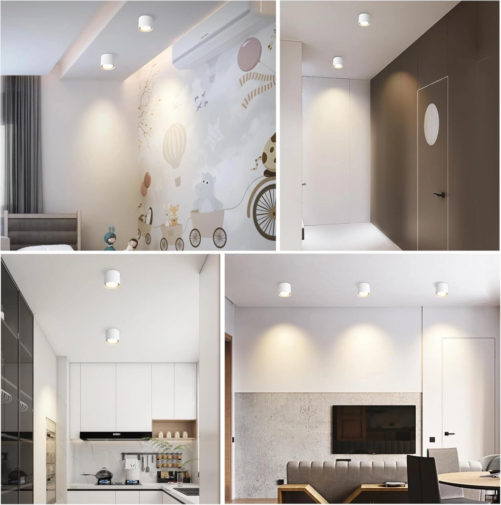 ZMH Lampada da soffitto LED moderna bianca rotonda 5W per camera letto