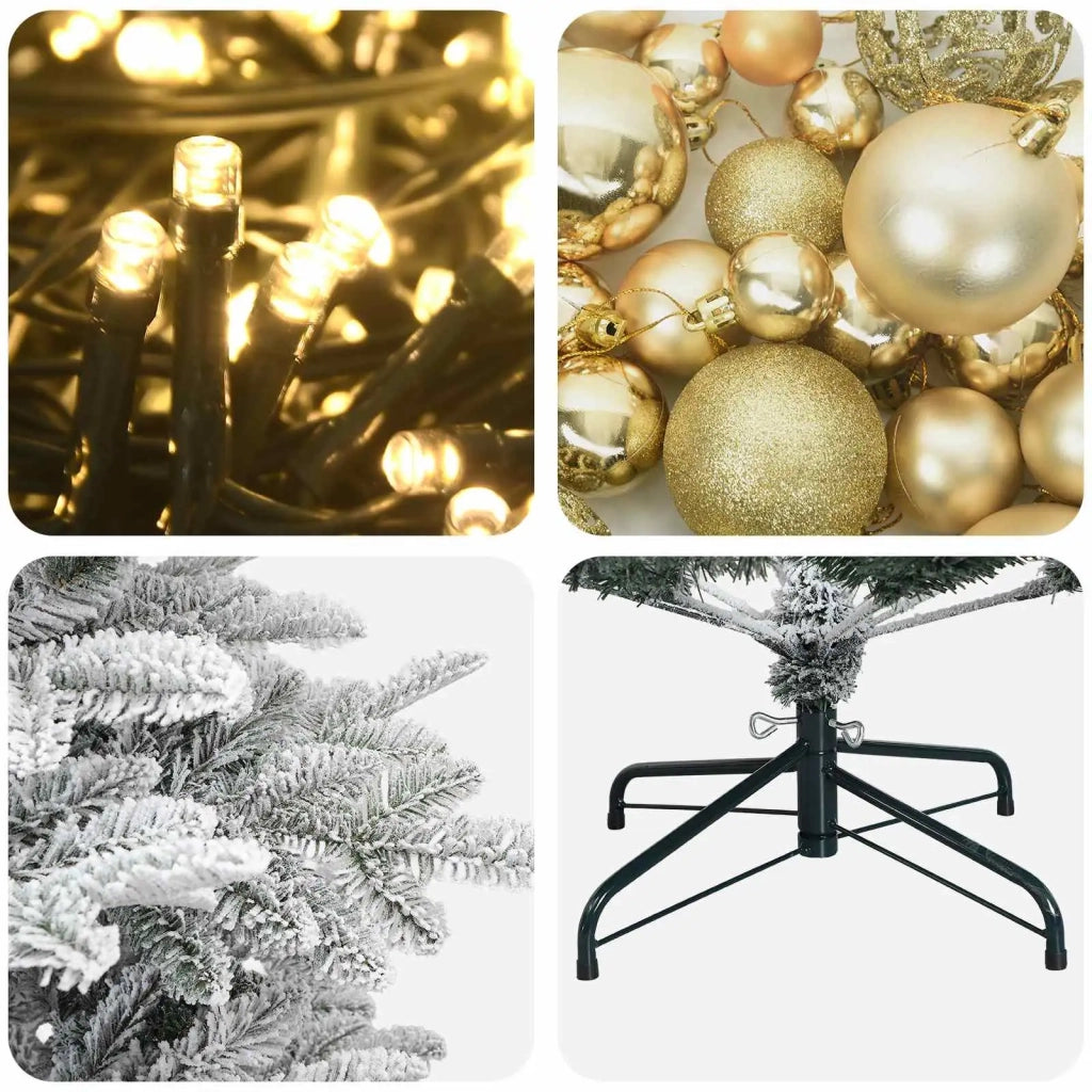 Albero di Natale artificiale con palline 120 cm 150 LED 3465669