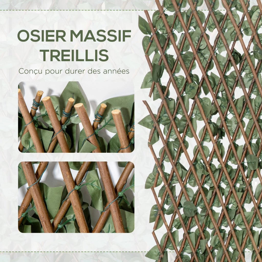 Set 4 Siepi Artificiali Edera ¨C Minimal ¨C 200x100 cm Verde Poliestere