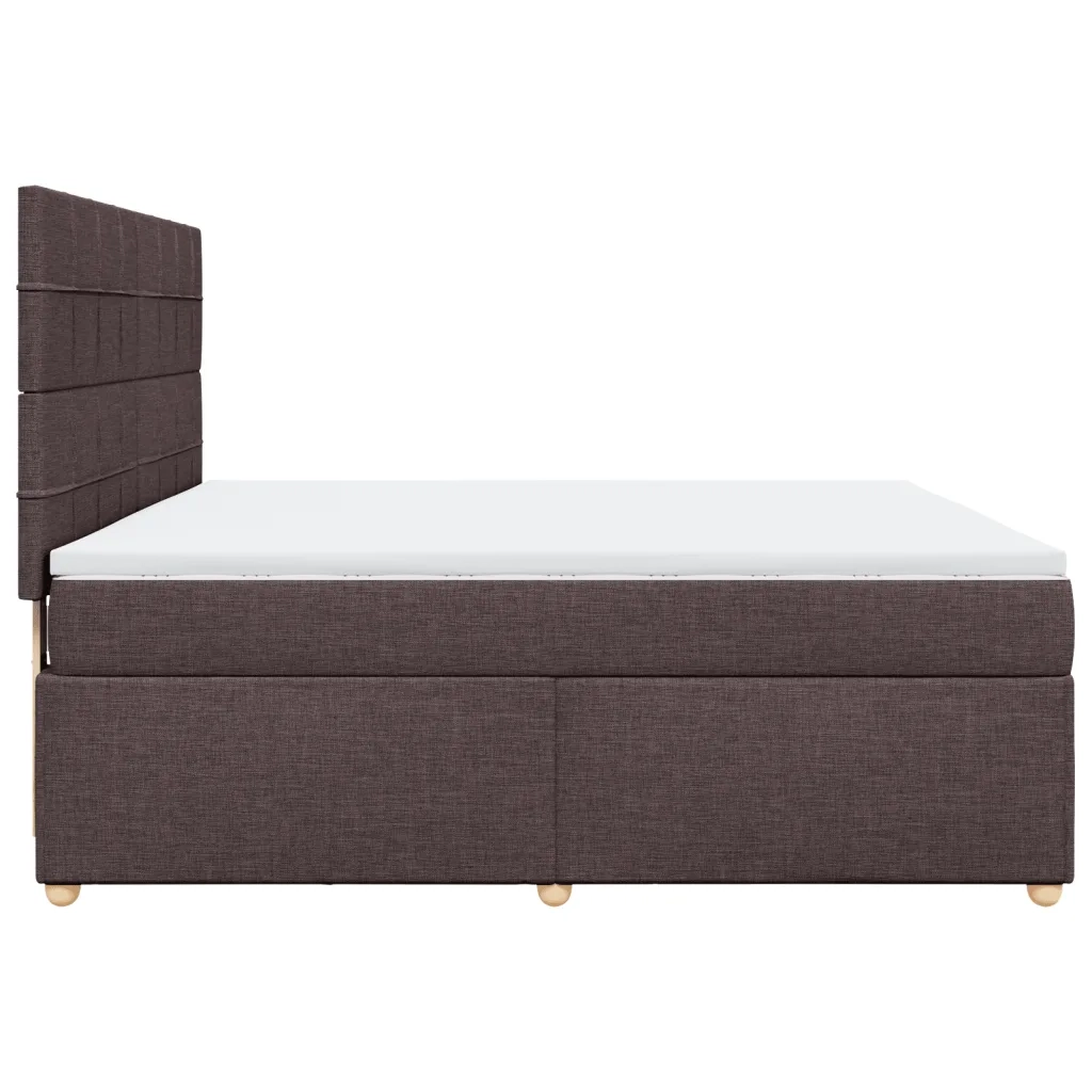 Giroletto a Molle con Materasso Marrone Scuro 180x200cm Tessuto