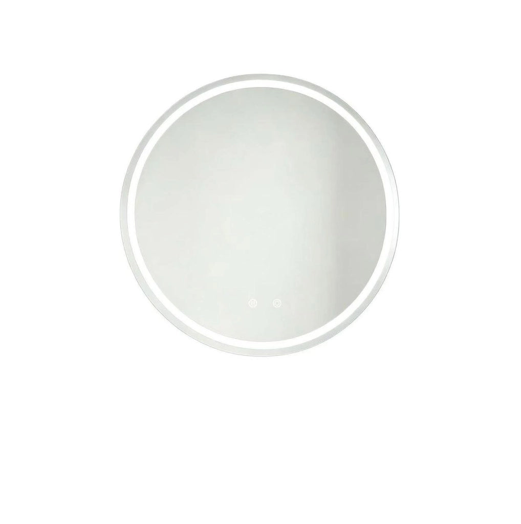 Specchio bagno rotondo 80×80 cm con illuminazione dimmerabile e antiappannamento, 3 tonalità di luce regolabili, montaggio a parete