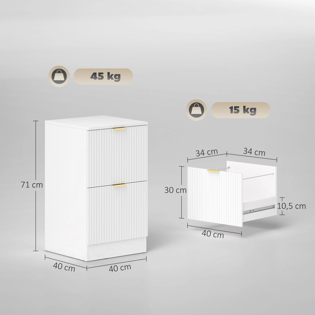 Scrivania con cassettiera ¨C zephmum ¨C bianco 40x40x71 cm