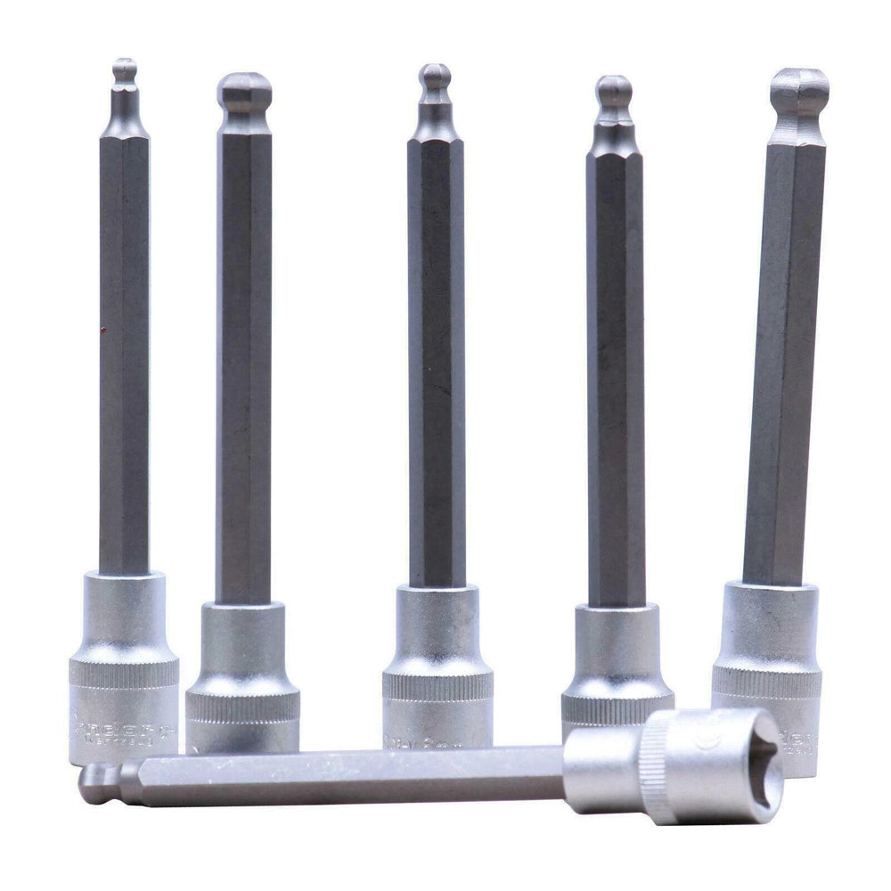 SERIE SET 6pz CHIAVI A BUSSOLA 1/2" INSERTO ESAGONALE SFERICO PROLUNGATE CONDOR 5055