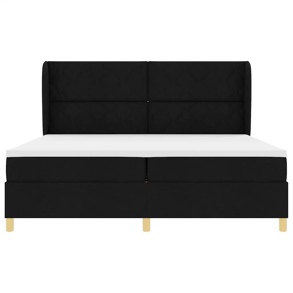 Letto a molle con materasso Nero 200 x 200 cm Tessuto 3340839
