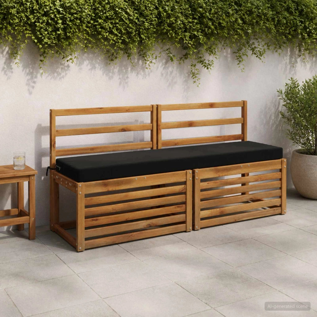 Cuscini per Panchina a 2 Pezzi SOEST 2 pz 100% Poliestere Nero 949865