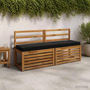 Cuscini per Panchina a 2 Pezzi SOEST 2 pz 100% Poliestere Nero 949865