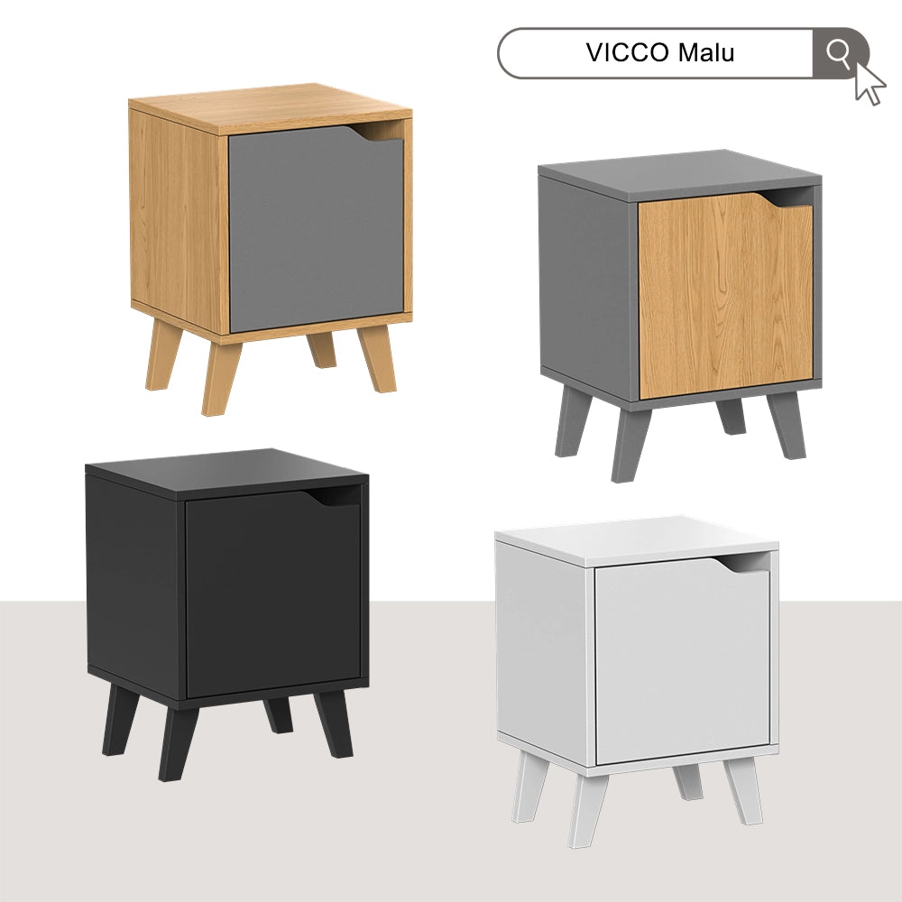 Vicco Comodino Bianco Set di 2