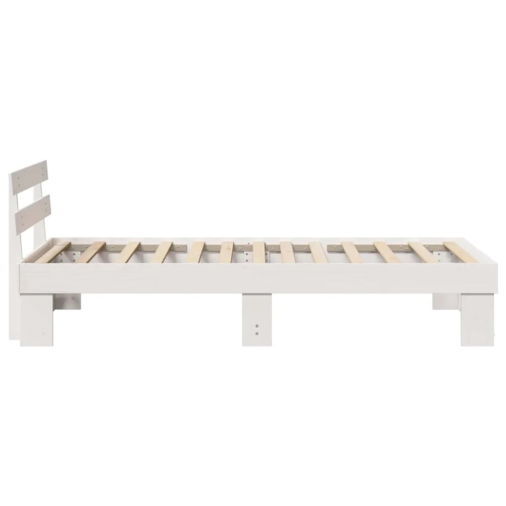 Struttura del letto-Giroletto-Rete del Letto Bianco 90 x 190 cm Pino massello 781627