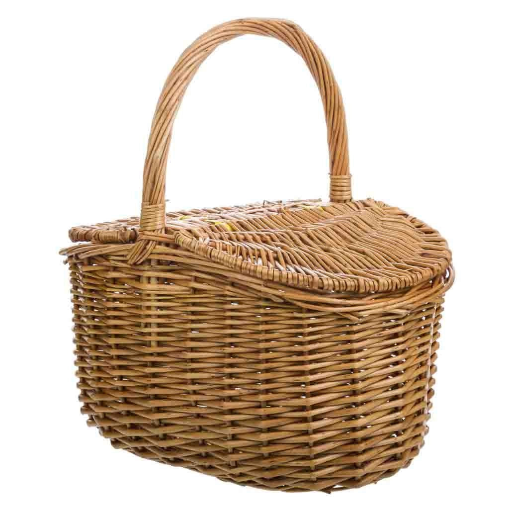 Cesto in vimini marrone con coperchio 32x21x16/32h