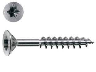 VITI PANEL-VIT PV TESTA SVASATA PIANA TORX ACCIAIO CHROMITING- - ø mm.6x160 - 100 pezzi MUSTAD