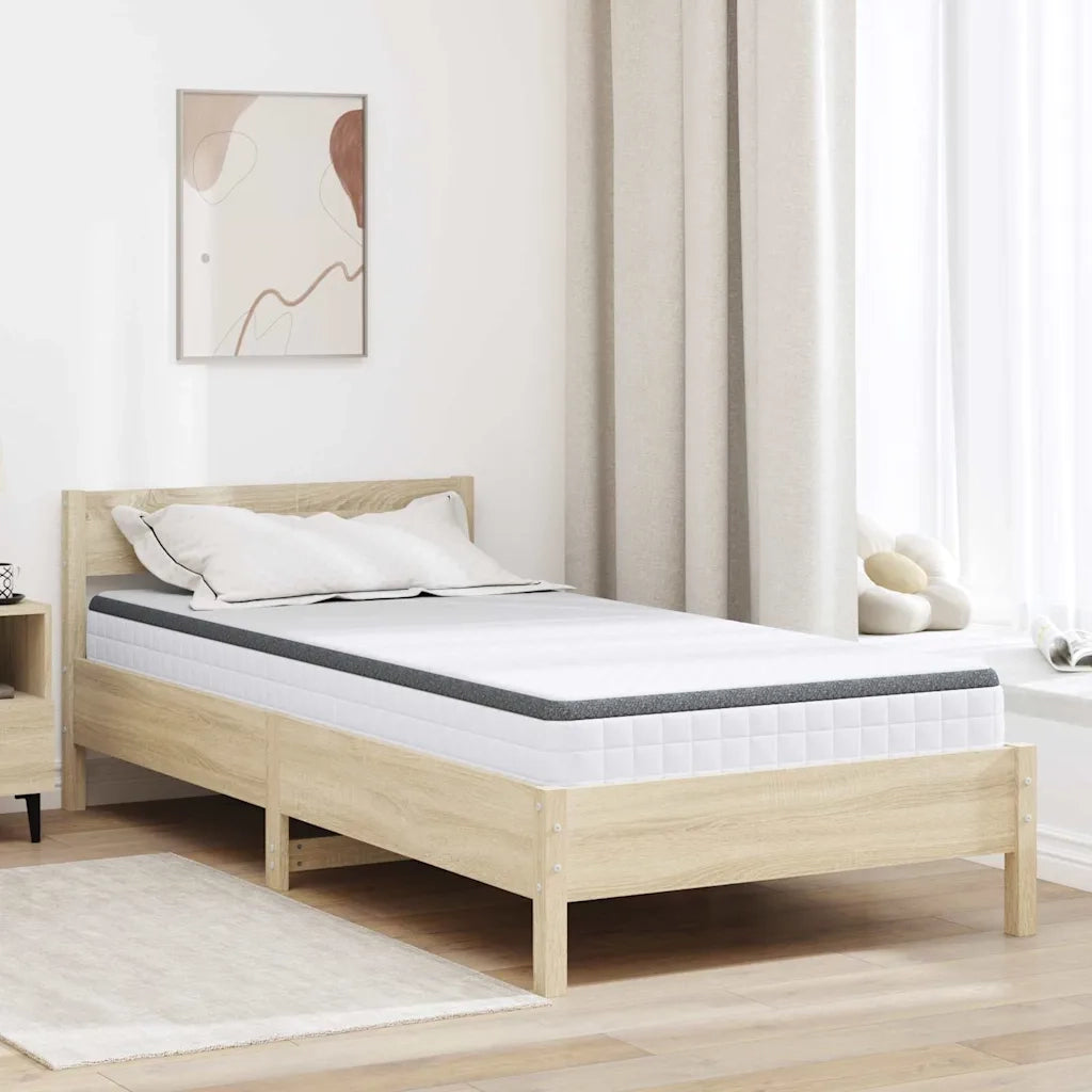 Materasso Bianco e Grigio 90 x 200 cm Molla Bonell