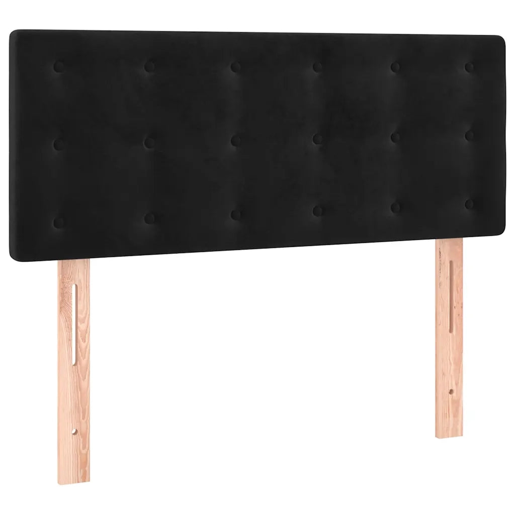 Giroletto a Molle con Materasso-Struttura Letto Nero 90x200 cm in Velluto 730561