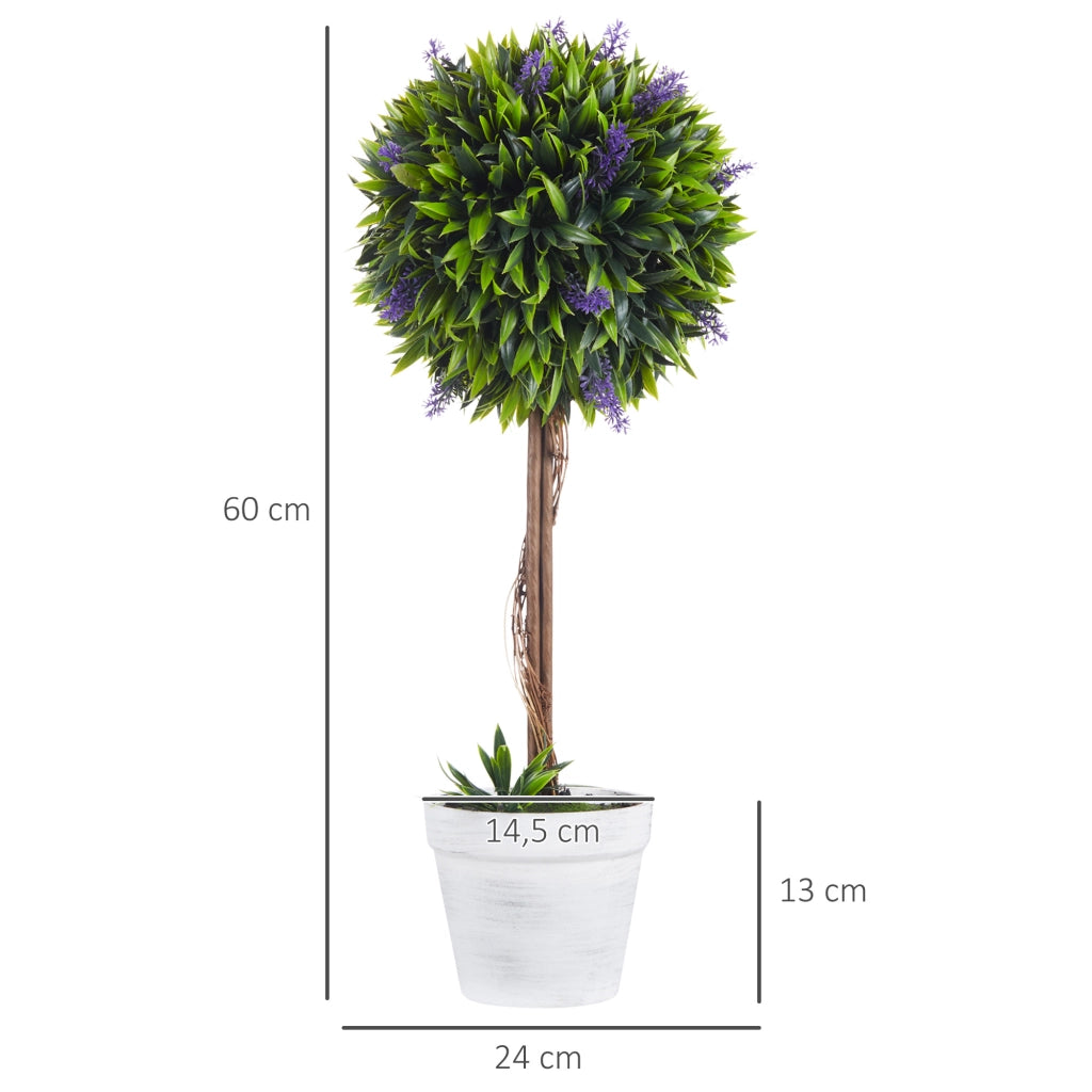 Set 2 Piante Artificiali Lavanda con Vaso ¨C Xylo ¨C Verde 60 cm
