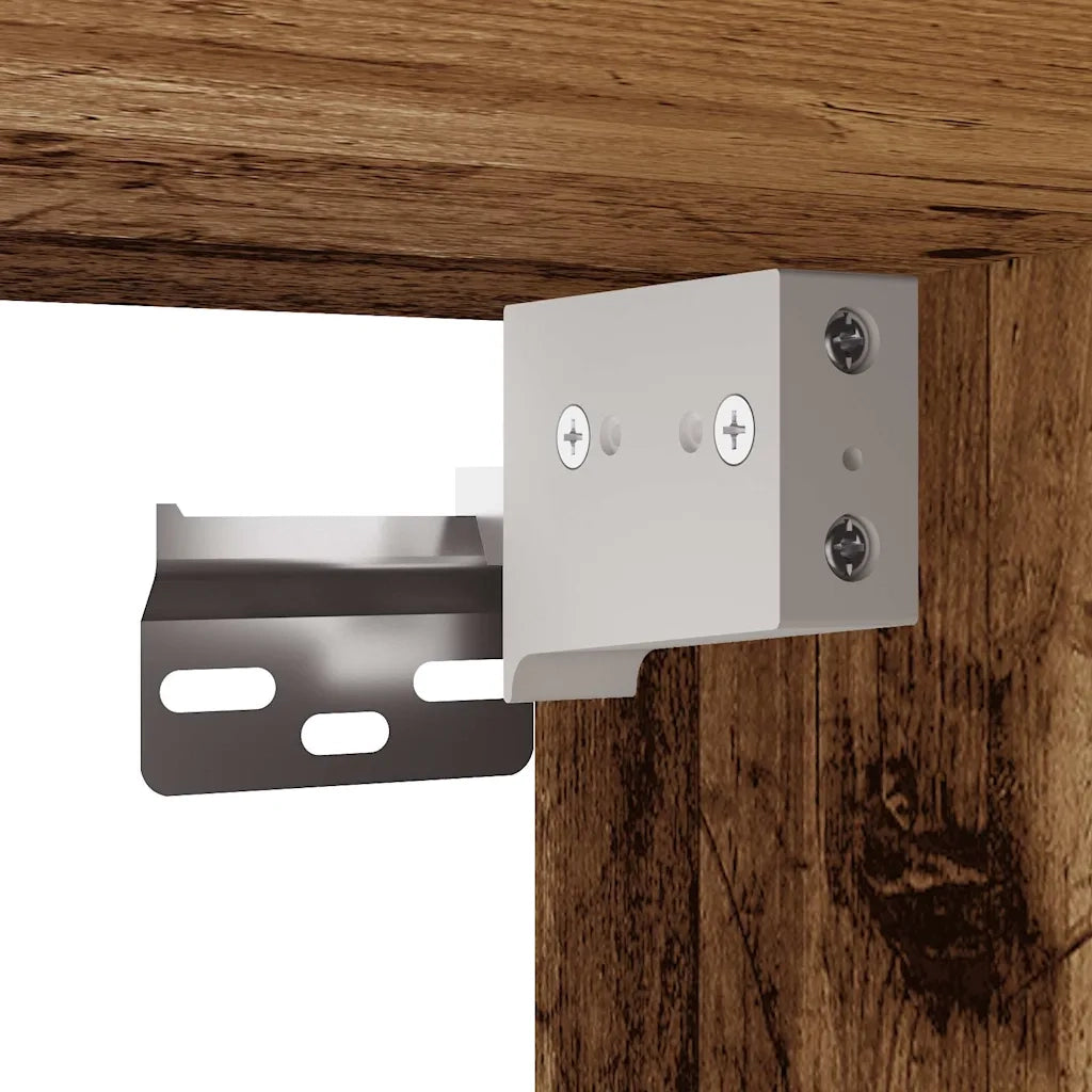 Mobile contenitore decorativo a parete 60 x 31 x 70 cm legno composito finitura effetto legno anticato 02_0051021