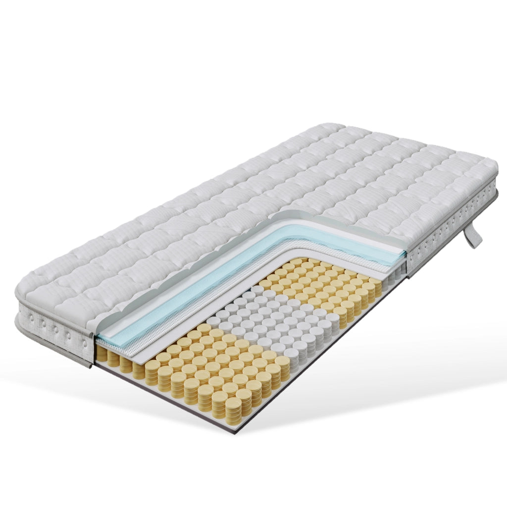 Materasso singolo 90 × 200 cm a molle insacchettate 7 zone H3 con schiuma fredda altezza 10 cm traspirante