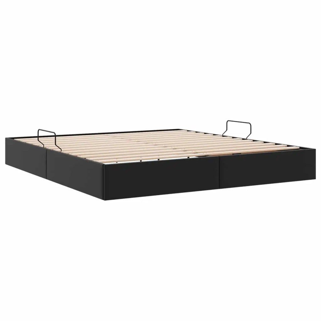 Letto ottomano Nero 160 x 200 cm Pelle Sintetica 3442778