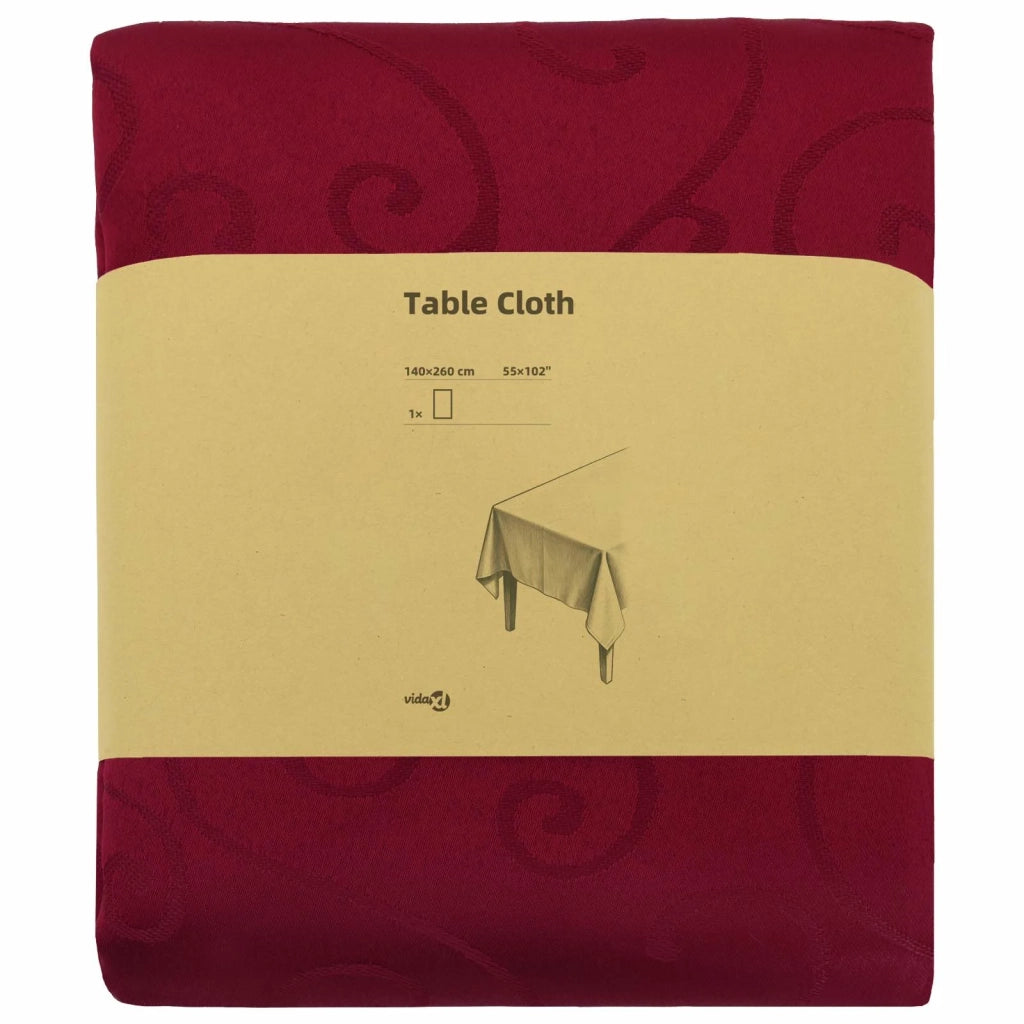 Tovaglia da Tavolo Rettangolare Rosso Vino 140 x 260 cm 42040127