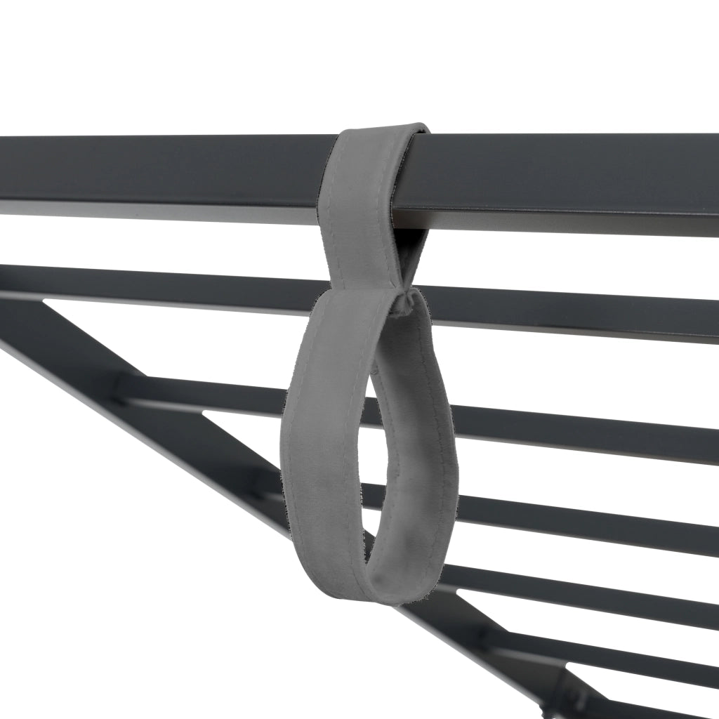 Letto contenitore 90 × 190 cm con rete a doghe idraulica rivestito in velluto grigio senza materasso