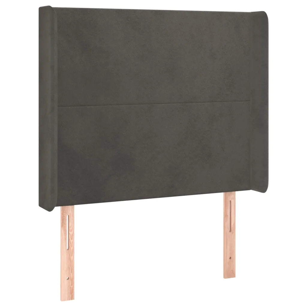 Letto a Molle con Materasso e LED Grigio Scuro 90x200cm Velluto 3139422