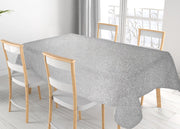 Tovaglia Natalizia Antimacchia Plastificata PVC Glitter Argento Proteggi Tavolo Natale - 140x220 - Glitter Argento