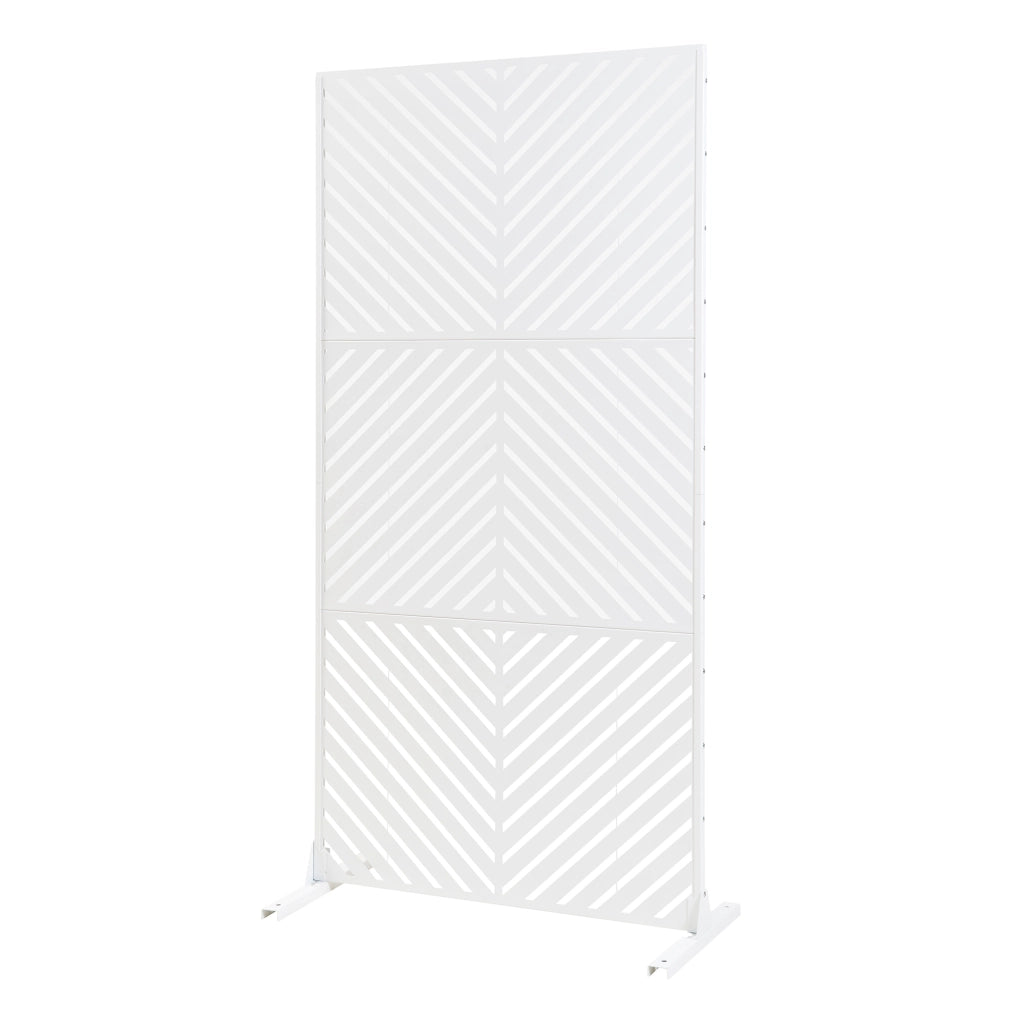 Pannello Divisorio Kekan Struttura Traforata in Acciaio 200 x 100 cm Bianco casa.pro